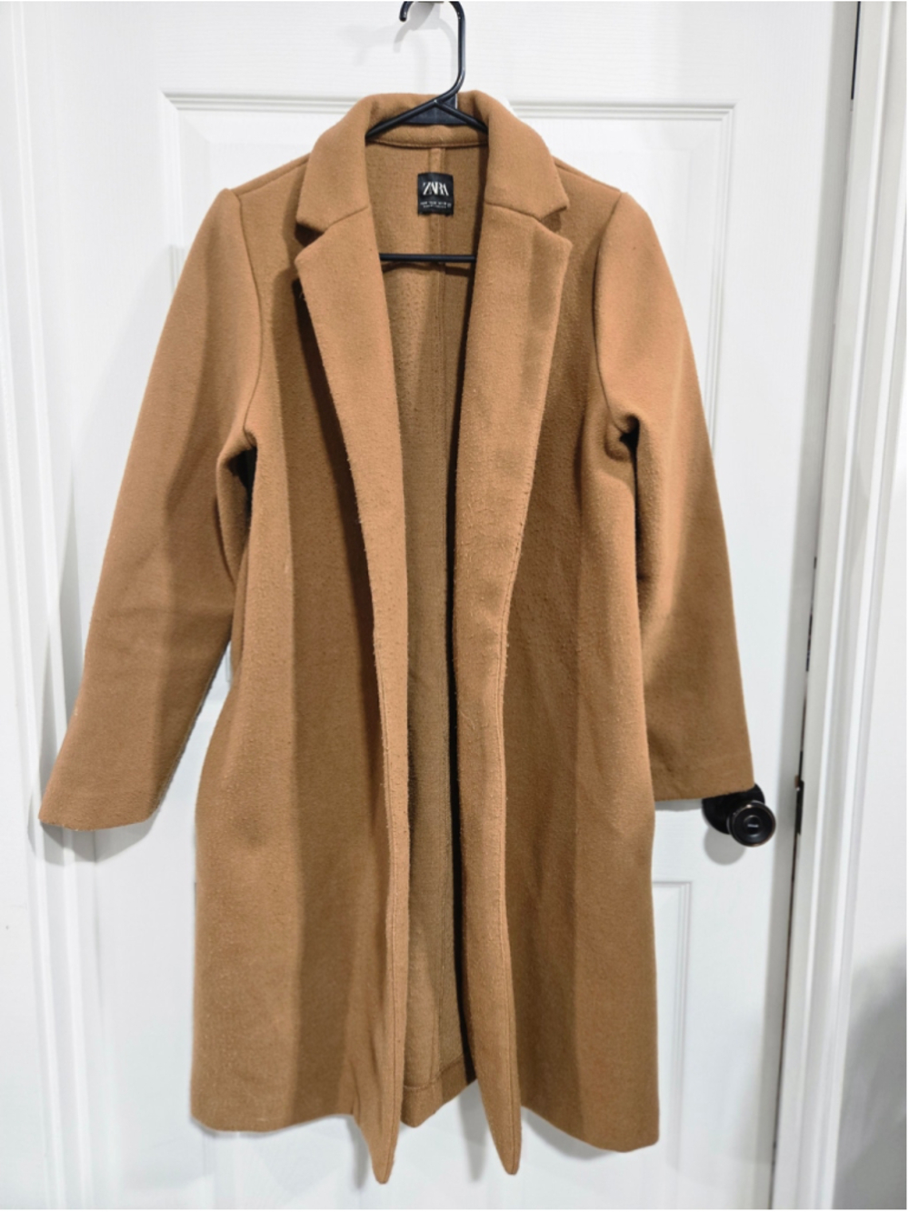 Women's Zara Camel Long Coat Size M